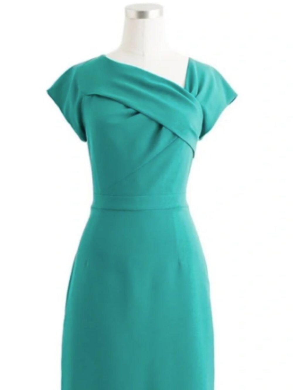 J. Crew Teal Cap-Sleeve Midi Dress